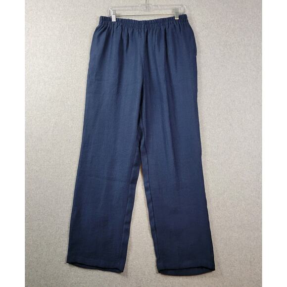 Norm Thompson Blue Pull On Waist High Rise Jogger Pants Women Large Pockets - Picture 1 of 12